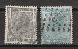 Belgique 1865-66 : Timbres Yvert & Tellier N° 17 Et 18 Oblitérés (*) - 1865-1866 Perfil Izquierdo