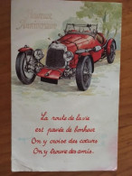 Cpm Heureux Anniversaire, Illustration Vieille Voiture Décapotable "la Route De La Vie Est Pavée De Bonheur...", éd ESP - Birthday