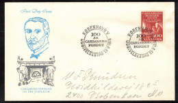 BEER BIER BIÈRE CERVEZA BREWERS BRASSEURS CARLSBERG DENMARK DANMATK DÄNEMARK 1976 MI 630 FDC Jacobsen Science - Bières