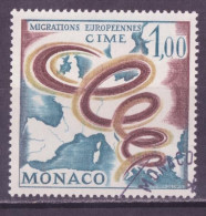 Monaco 1967 Y&T N°728 - Michel N°868 (o) - 1f Comité Pour Les Migrations Européennes - Gebraucht