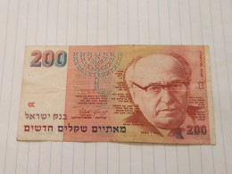 Israel-200 NEW SHEQALIM-ZALMAN SHAZER(1994)(643)(LORINCZ/FRENKEL)(2210543160)-A Crease In The Bill-good Condition - Israel