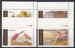 Tanzania 1986 (MNH) (Mi 315-318) - Mallard, Common Eider, Scarlet Ibis, Roseate Spoonbill - Collections, Lots & Series