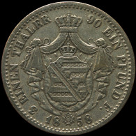 LaZooRo: Germany SAXONY ALBERTINE 1/3 Thaler 1858 F XF Scarce - Silver - Taler Et Doppeltaler