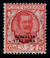 Somalie 1926-30 Sass. 98 Neuf * MH 100% 75 Cents. - Somalia