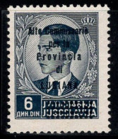 Ljubljana 1941 Sass. 51 Neuf ** 100% Timbres De Yougoslavie, 6d. Gris - Ljubljana