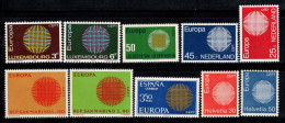 Europe CEPT 1970 Neuf ** 100% Luxembourg, Espagne, Saint-Marin - 1970