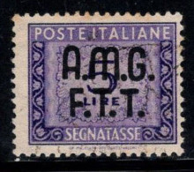 Trieste A 1947-49 Sass. 9 Oblitéré 100% Timbre-taxe 5 Lires - Gebraucht