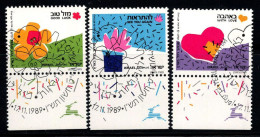 Israël 1989 Mi. 1147-1149 Oblitéré 100% Timbres De Salutation, Bonne Chance, Au Revoir - Used Stamps (with Tabs)