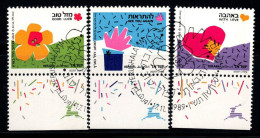 Israël 1989 Mi. 1147-1149 Oblitéré 100% Timbres De Salutation, Bonne Chance, Au Revoir - Gebraucht (mit Tabs)