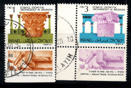 Israël 1986 Mi. 1024-1025 Oblitéré 100% Archéologie à Jérusalem, Découvertes - Used Stamps (with Tabs)