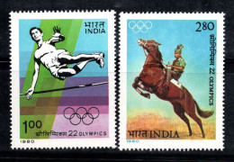 Inde 1980 Mi. 834-835 Neuf ** 100% Jeux Olympiques, Saut En Hauteur - Neufs