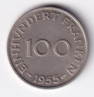 MONEDA DE SARRE DE 100 FRANCS DEL AÑO 1955 SIN CIRCULAR (UNC) - 100 Franken