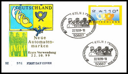 BRD MiNr. ATM 3,110 Ersttagsbrief FDC Automatenmarke Postemblem, Posthorn - 1991-2000