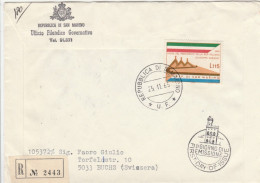 FDC REP. SAN MARINO L.115 VIAGGIATO RACCOMANADATO 1965-FRANCOBOLLI AL VERSO (IX965 - Brieven En Documenten