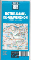 CARTE IGN NOTRE-DAME-DE-GRAVENCHON Au 1:25000ème -n°1811 E -1989 - Mapas Topográficas