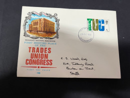 15-12-2023 (2 W 14) UK (1 FDC Cover) Trade Unions Congress - 1968 - 1952-1971 Pre-Decimal Issues