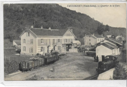 70 FAUCOGNEY . Le Tramway Venant De Corravillers , Quartier De La Gare , édit : X Lamboley , écrite En 1915 , état Extra - Faucogney