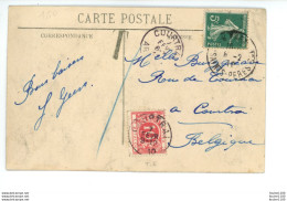 Carte Postale Taxée Avec T Et Timbre Taxe 10 C A Payer Te Betalen Courtrai / Innondations De Paris Le Pont Alexandre III - Other & Unclassified