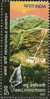 INDIA 2007 RENEWABLE ENERGY SOLAR ENERGY WIND ENERGY SMALL HYDRO POWER BIOMASS ENERGY 1v Stamp MNH As Per Scan - Electricity