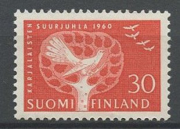FINLANDE 1960 N° 497 * Neuf MH Légère Trace TTB C 1.50 € Faune Oiseaux Birds Festival Des Caréliens à Helsinki - Nuevos