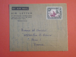 AT0 UGANDA   AIR  LETTER 1953 NAIROBI A PARIS FRANCE  +TEXTE  +  AFF. PLAISANT+++ - Ouganda (...-1962)