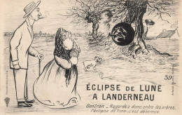 FRANCE - Eclipse De Lune à Landerneau - Gontran - Regardez Donc Entre Les Arbres - Caricature - Carte Postale Ancienne - Landerneau