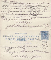 NEW ZEALAND 1893 POSTCARD SENT FROM NELSON - Storia Postale