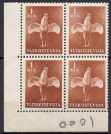 YUGOSLAVIA TRIESTE B - 1951 - 4v - MNH - Coq - Coqs - Rooster Roosters Hahn - Hähne Gallo - Gallos Galli - Haan - Hanen - Hoendervogels & Fazanten