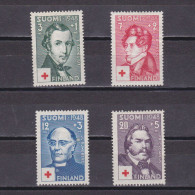 FINLAND 1948, Sc# B87-B90, Semi-Postal, Famous People, MH - Nuovi