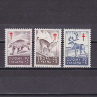FINLAND 1957, Sc# B142-B144, Semi-Postal, Animals, MH - Nuovi
