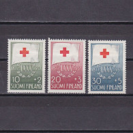 FINLAND 1957, Sc# B145-B147, Semi-Postal, Red Cross, MH - Nuovi