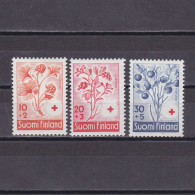 FINLAND 1958, Sc# B151-B153, Semi-Postal, Plants, Berries, MH - Nuevos