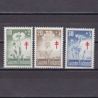 FINLAND 1959, Sc# B154-B156, Semi-Postal, Plants, Flowers, MH - Nuovi