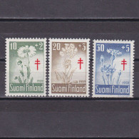 FINLAND 1959, Sc# B154-B156, Semi-Postal, Plants, Flowers, MH - Nuevos