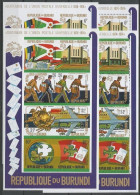 Burundi COB BL77/78 + 77A/78A Série Complète Des 4 Blocs-Feuillets Dentelés Et Non-Dent. MNH / ** 1974 COB: 110,0€ UPU - Nuevos