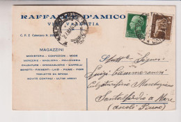 VIBO VALENTIA  STORIA POSTALE TESTATINA PUBBLICITA' 1933  MODA MERCERIE MAGLIERIA D'AMICO - Vibo Valentia