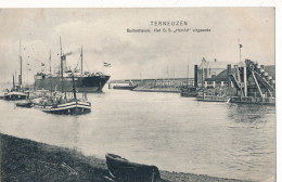 TERNEUZEN    BUITENHAVEN  HET S.S. HAROLD UITGAANDE      2 SCANS - Terneuzen