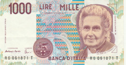 BANCONOTA ITALIA 1000 L. MONTESSORI EF (KP1796 - 1.000 Lire