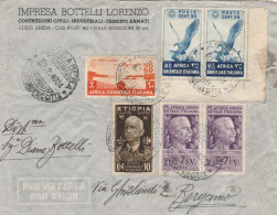 LETTERA 1940 30 ETIOPIA+2X7,5+2X35+60 PA AFRICA ORIENTALE TIMBRO ADDIS ABEBA-BG-piccolo Strappo Dx, Strappo Retro (KP89 - Ethiopie