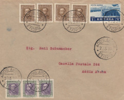 LETTERA 1937 7,5X4 (RARI)+3X30 +1 L. POSTA AEREA TIMBRO ADDIS ABEBA ETIOPIA (KP77 - Ethiopia