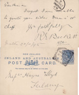 NEW ZEALAND 1895 POSTCARD SENT FROM MARTON - Storia Postale
