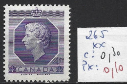 CANADA 265 ** Côte 0.30 € - Unused Stamps