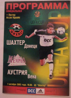 Official Program UEFA CUP 2002-03 Shakhtar Ukraine - FK Austria Wien (+poster) - Books