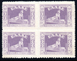 2257. GREECE 1926 MESSOLONGHI #463.463b. 463e MNH BLOCK OF 4 - Neufs