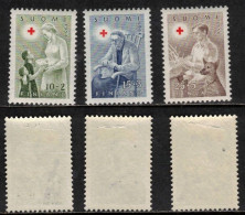 RED CROSS ROTES KREUZ CROIX ROUGE FINLAND FINNLAND FINLANDE 1954  MH(*) MI 422 - 424  SC B123  B124 B125 YV 405-407 - Nuovi