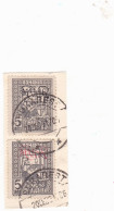 Germany WW1 Occupation In Romania 1917 MViR 5 BANI 2 STAMPS POSTAGE DUE USED FRAGMENT RARE! - Ocupaciones