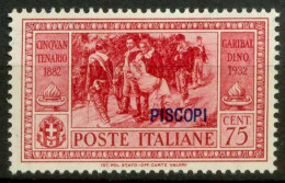 Tilos 1932 Sass. 22 Neuf * MH 100% Garibaldi - Egée (Piscopi)