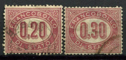 Italie 1875 Sass. 3-4 Oblitéré 100% Service - Dienstzegels