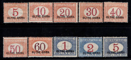 Au-delà De Juba 1925 Sass. 1-10 Neuf * MH 100% Timbre-taxe 5 Cents, 10 C, 20 C... - Oltre Giuba