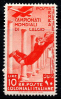 Colonies Italiennes 1934 Sass. A34 Neuf ** 100% Poste Aérienne 10 L, Championnat Du Monde De Football - General Issues